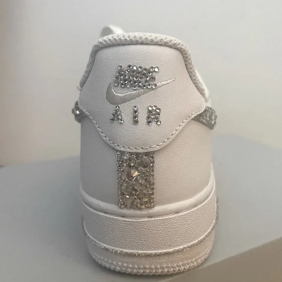 UNISEX~ "CRYSTALIZED" (Nike Air Force 1) White Sneaker- Authentic Crystals